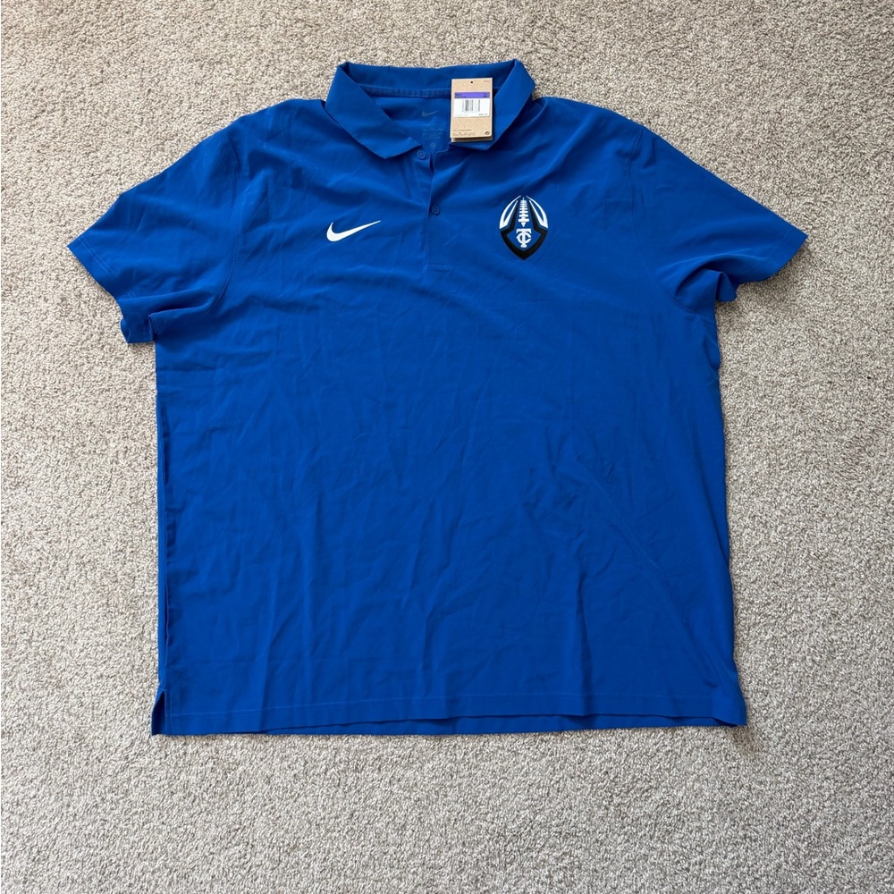 Nike Dri-FIT Polo Shirt Blue Custom Embroidered TC Football Logo Mens 3XL NWT